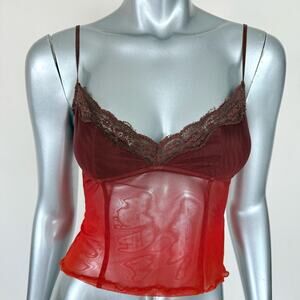 I.AM.GIA women sheer red tank top size XS